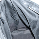 BVLGARI Boston Bag Leather 2way Black Silver Auth 142552-24