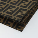 FENDI Zucca Canvas Shoulder Bag Brown Auth 142559-14