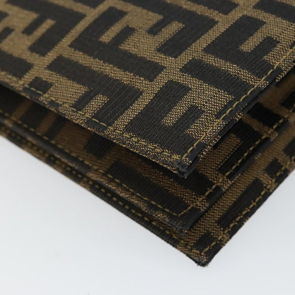 FENDI Zucca Canvas Shoulder Bag Brown Auth 142559