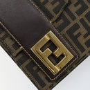 FENDI Zucca Canvas Shoulder Bag Brown Auth 142559-17