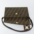 FENDI Zucca Canvas Shoulder Bag Brown Auth 142559-10