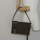 FENDI Zucca Canvas Shoulder Bag Brown Auth 142559-23