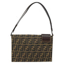 FENDI Zucca Canvas Shoulder Bag Brown Auth 142559-2