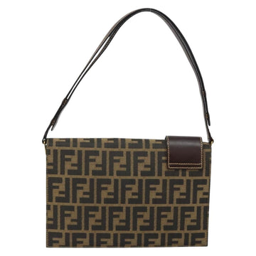 FENDI Zucca Canvas Shoulder Bag Brown Auth 142559 - 0