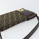 FENDI Zucca Canvas Shoulder Bag Brown Auth 142559-6