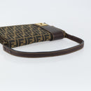 FENDI Zucca Canvas Shoulder Bag Brown Auth 142559-7