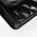 CHANEL Matelasse Chain Mini Shoulder Bag Calf Skin Black Gold CC Auth 142563M-15