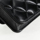 CHANEL Matelasse Chain Mini Shoulder Bag Calf Skin Black Gold CC Auth 142563M-17