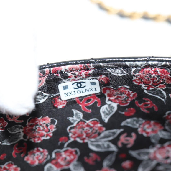 CHANEL Matelasse Chain Mini Shoulder Bag Calf Skin Black Gold CC Auth 142563M