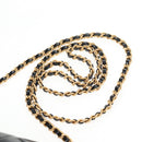 CHANEL Matelasse Chain Mini Shoulder Bag Calf Skin Black Gold CC Auth 142563M-8