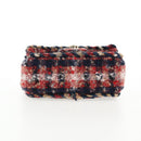 CHANEL Matelasse Chain Shoulder Bag Tweed Red Gold CC Auth 142564M-5