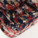 CHANEL Matelasse Chain Shoulder Bag Tweed Red Gold CC Auth 142564M-17