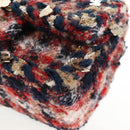 CHANEL Matelasse Chain Shoulder Bag Tweed Red Gold CC Auth 142564M-18