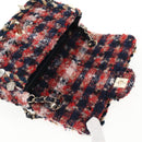 CHANEL Matelasse Chain Shoulder Bag Tweed Red Gold CC Auth 142564M-23