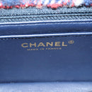 CHANEL Matelasse Chain Shoulder Bag Tweed Red Gold CC Auth 142564M-25