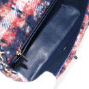 CHANEL Matelasse Chain Shoulder Bag Tweed Red Gold CC Auth 142564M-9