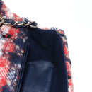 CHANEL Matelasse Chain Shoulder Bag Tweed Red Gold CC Auth 142564M-26
