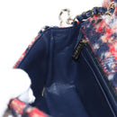 CHANEL Matelasse Chain Shoulder Bag Tweed Red Gold CC Auth 142564M-27