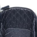 CHANEL Matelasse Vanity Pouch Lamb Skin Black Silver CC Auth 142565M-20