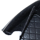 CHANEL Matelasse Vanity Pouch Lamb Skin Black Silver CC Auth 142565M-22