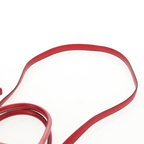 HERMES Bolide 31 Hand Bag Taurillon Leather Red Silver Auth 142568M