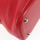 HERMES Bolide 31 Hand Bag Taurillon Leather Red Silver Auth 142568M-17