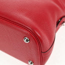 HERMES Bolide 31 Hand Bag Taurillon Leather Red Silver Auth 142568M-20