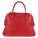 HERMES Bolide 31 Hand Bag Taurillon Leather Red Silver Auth 142568M-13