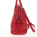 HERMES Bolide 31 Hand Bag Taurillon Leather Red Silver Auth 142568M-4