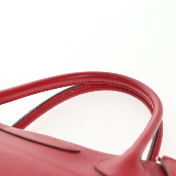 HERMES Bolide 31 Hand Bag Taurillon Leather Red Silver Auth 142568M