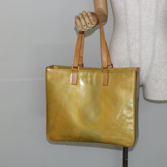 LOUIS VUITTON Monogram Vernis Columbus Tote Bag Gris M91028 LV Auth 142612