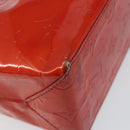 LOUIS VUITTON Monogram Vernis Reade PM Hand Bag Red Rouge M91088 LV Auth 142618-15
