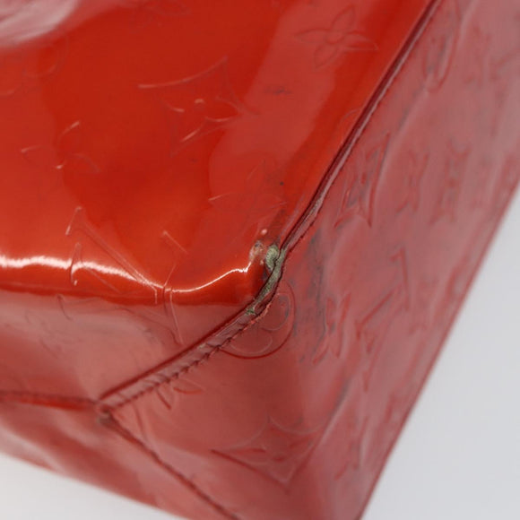 LOUIS VUITTON Monogram Vernis Reade PM Hand Bag Red Rouge M91088 LV Auth 142618