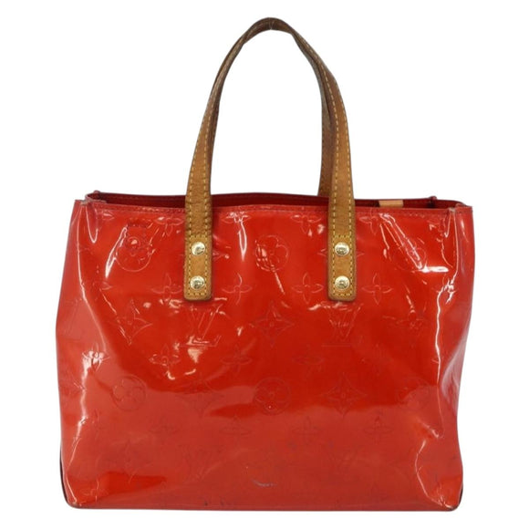 LOUIS VUITTON Monogram Vernis Reade PM Hand Bag Red Rouge M91088 LV Auth 142618