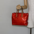LOUIS VUITTON Monogram Vernis Reade PM Hand Bag Red Rouge M91088 LV Auth 142618-23