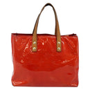 LOUIS VUITTON Monogram Vernis Reade PM Hand Bag Red Rouge M91088 LV Auth 142618-2