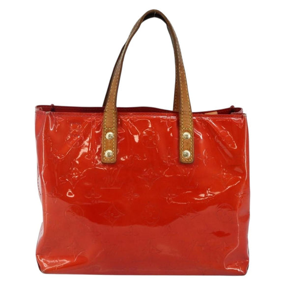 LOUIS VUITTON Monogram Vernis Reade PM Hand Bag Red Rouge M91088 LV Auth 142618