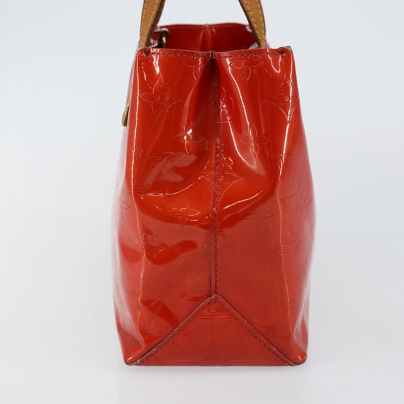 LOUIS VUITTON Monogram Vernis Reade PM Hand Bag Red Rouge M91088 LV Auth 142618