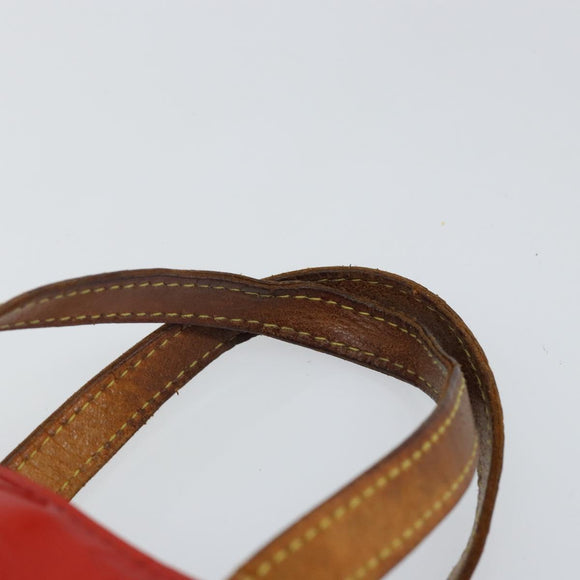 LOUIS VUITTON Monogram Vernis Reade PM Hand Bag Red Rouge M91088 LV Auth 142618