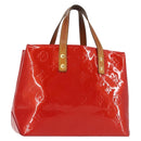 LOUIS VUITTON Monogram Vernis Reade PM Hand Bag Red Rouge M91088 LV Auth 142620-1