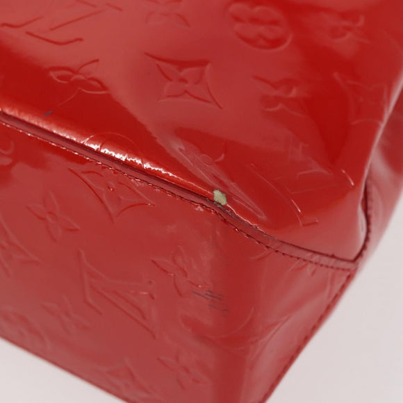 LOUIS VUITTON Monogram Vernis Reade PM Hand Bag Red Rouge M91088 LV Auth 142620