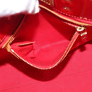 LOUIS VUITTON Monogram Vernis Reade PM Hand Bag Red Rouge M91088 LV Auth 142620-11