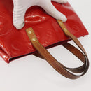 LOUIS VUITTON Monogram Vernis Reade PM Hand Bag Red Rouge M91088 LV Auth 142620-6