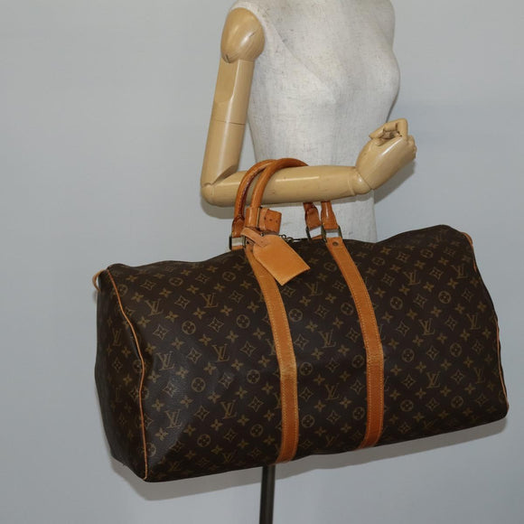 LOUIS VUITTON Monogram Keepall 55 Boston Bag M41424 LV Auth 142779