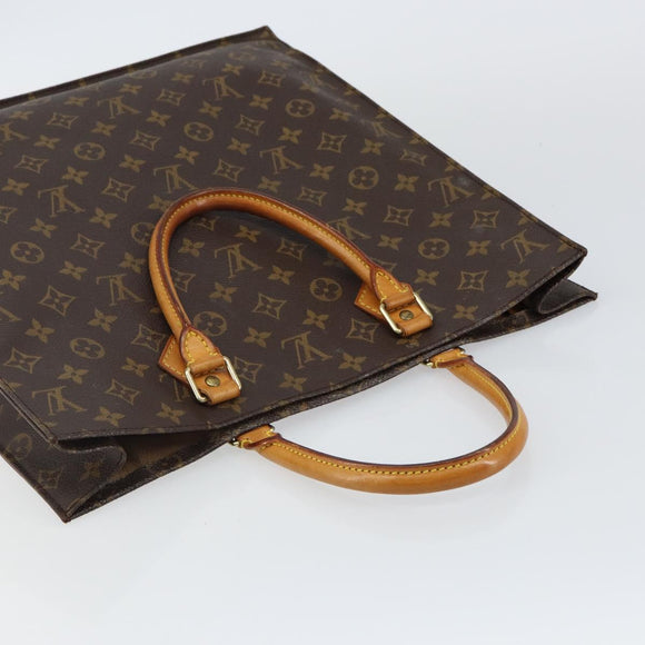LOUIS VUITTON Monogram Sac Plat Hand Bag M51140 LV Auth 142639