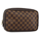 LOUIS VUITTON Damier Ebene Trousse Toilette25 Clutch Bag N47624 LV Auth 142642-1