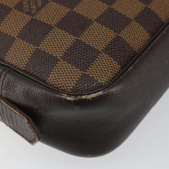 LOUIS VUITTON Damier Ebene Trousse Toilette25 Clutch Bag N47624 LV Auth 142642