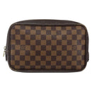 LOUIS VUITTON Damier Ebene Trousse Toilette25 Clutch Bag N47624 LV Auth 142642-2