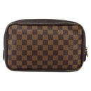 LOUIS VUITTON Damier Ebene Trousse Toilette25 Clutch Bag N47624 LV Auth 142642-3