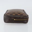 LOUIS VUITTON Damier Ebene Trousse Toilette25 Clutch Bag N47624 LV Auth 142642-4